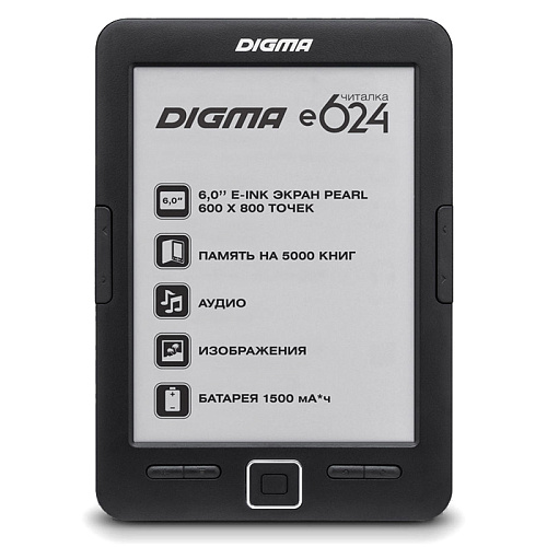 Электронная книга Digma E624 черная