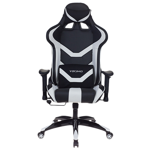 Кресло игровое Бюрократ CH-772N/BL+WHITE две подушки черный/белый искусственная кожа (пластик черный