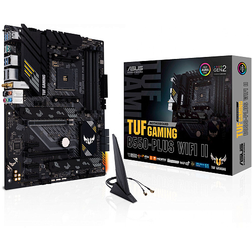 Материнская плата ASUS TUF Gaming B550-Plus Wifi II B550 Socket AM4 4xDDR4, 6xSATA3, RAID, 2xM.2, 2xPCI-E16x, 5xUSB3.2, 1xUSB3.2 Type C, DP, HDMI, Wi-Fi, 2.5Glan, ATX