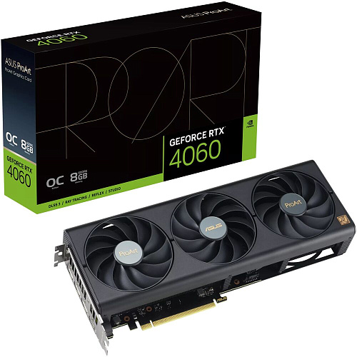 Видеокарта ASUS GeForce RTX 4060 8192Mb, ProArt OС 8G (ProArt-RTX4060-O8G) 1xHDMI, 3xDP, Ret