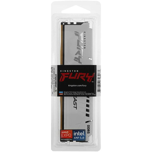 Модуль памяти DIMM 32Gb DDR5 PC48000 6000MHz Kingston Fury Beast White (KF560C30BWE-32)