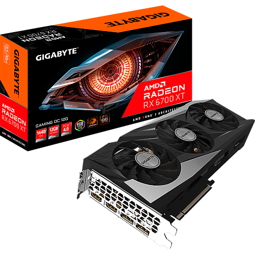 Видеокарта Gigabyte 12888Mb RX 6700 XT Gaming OC 12G (GV-R67XTGAMING OC-12GD) 3xDP, HDMI, Ret