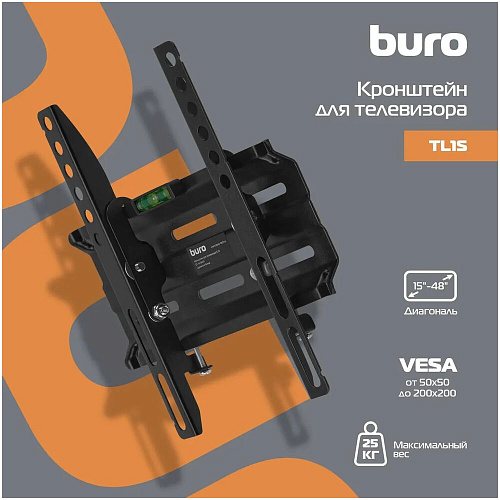 Кронштейн наклонный Buro TL1S 15-48' до 25кг Vesa до 200x200
