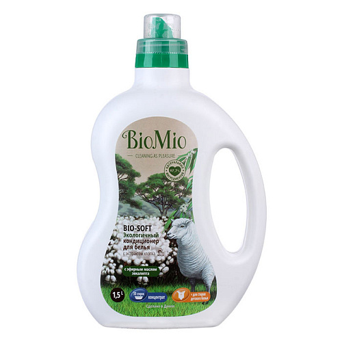 Кондиционер для белья экологичный BioMio (концентрат) Bio-Soft с эфирным маслом эвкалипта 1,5л