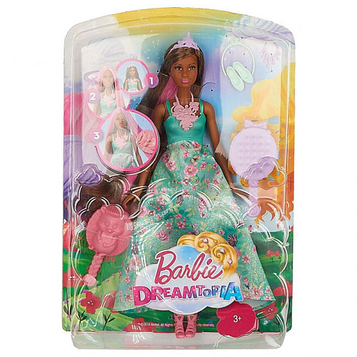 Кукла Mattel Barbie Принцессы с волшебными волосами DWH41 (в зеленом)