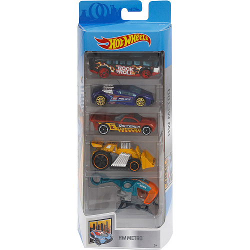 Mattel Hot Wheels 1806/FYL14 Подарочный набор из 5 машинок (HW Metro)