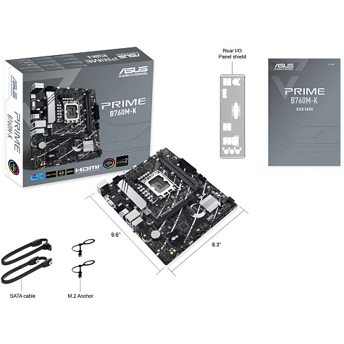 Материнская плата ASUS Prime B760M-K B760 Socket-1700 2xDDR5, 4xSATA3, RAID, 2xM.2, 1xPCI-E16x, 4xUSB3.2, D-Sub, HDMI, 2,5Glan, mATX