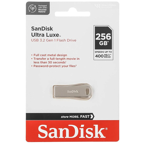USB Flash накопитель 256Gb SanDisk CZ74 Ultra Luxe (SDCZ74-256G-G46) USB 3.2 Gen 1 Серебристый УЦЕНКА