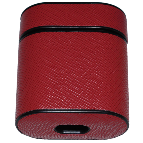 Чехол кожаный Brosco для Apple AirPods 2 красный