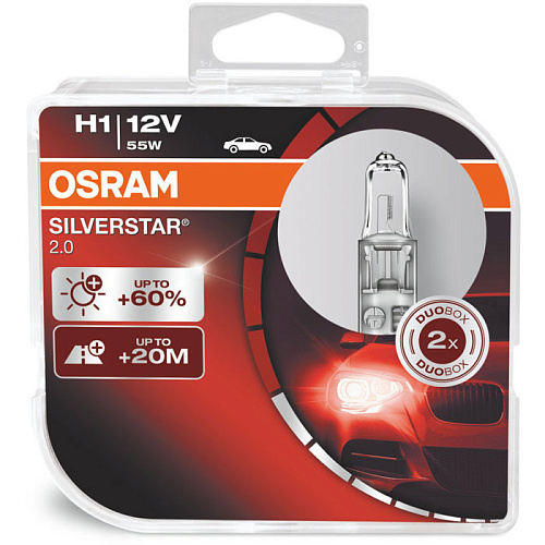 Автомобильная лампа H1 55W Silverstar2 2 шт. OSRAM