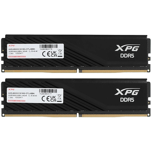 Модуль памяти DIMM 32Gb 2х16Gb DDR5 PC48000 6000MHz ADATA XPG Lancer Blade Black (AX5U6000C3416G-DTLABBK)