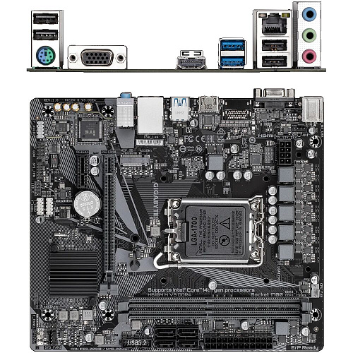 Материнская плата Gigabyte H610M H V3 DDR4 H610 Socket-1700 2xDDR4, 4xSATA3, 1xM.2, 1xPCI-E16x, 2xUSB3.2, D-Sub, HDMI, Glan, mATX УЦЕНКА