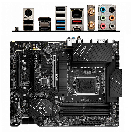 Материнская плата MSI Pro Z790-P WiFi DDR4 Z790 Socket-1700 4xDDR4, 6xSATA3, RAID, 4хM.2, 3xPCI-E16x, 3xUSB3.2, 1xUSB3.2 Type C, DP, HDMI, WiFi, 2.5Glan, ATX