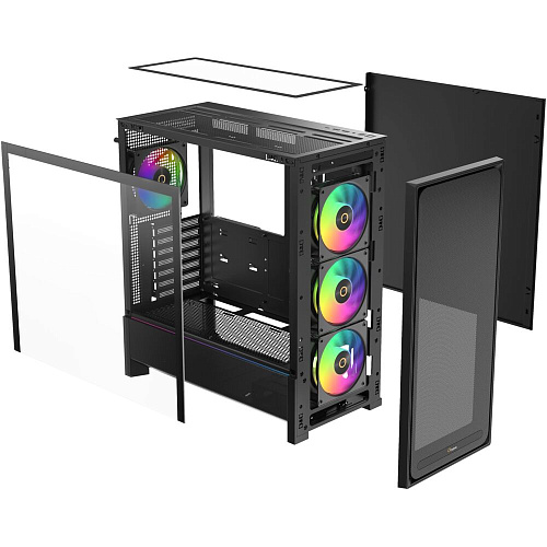 Корпус ATX Miditower Ocypus Delta C70 BK ARGB Black УЦЕНКА