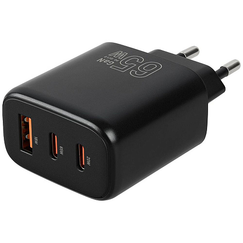 Сетевое зарядное устройство TFN TFN-WC-ACC-65W-BK 65W USB A + 2xType-C черное