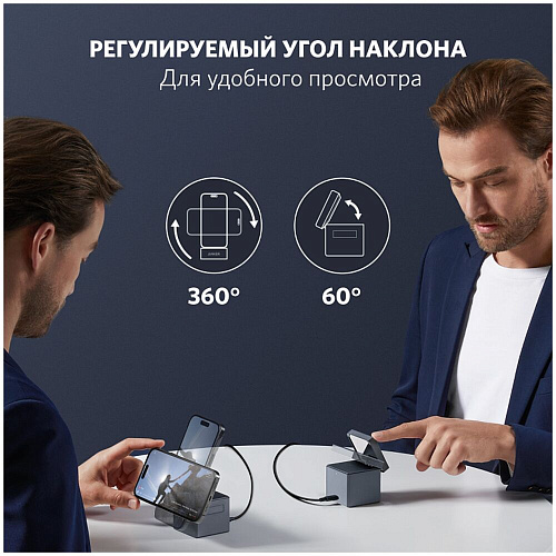 Беспроводная зарядная панель 3 в 1 Для IPhone, Apple Watch, Airpods Anker 3-IN-1 Cube MagSafe Y1811 15W Black