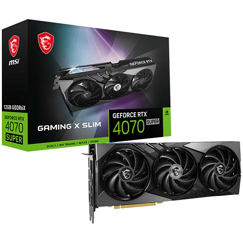 Видеокарта MSI GeForce RTX 4070 Super 12288Mb, Gaming X Slim 12G (RTX 4070 Super 12G Gaming X Slim) 1xHDMI, 3xDP, Ret