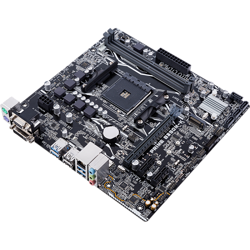 Материнская плата ASUS Prime B350M-K B350 Socket AM4 2xDDR4, 4xSATA3, RAID, 1xM.2, 1xPCI-E16x, 6xUSB3.1, D-Sub, DVI-D, Glan, mATX УЦЕНКА