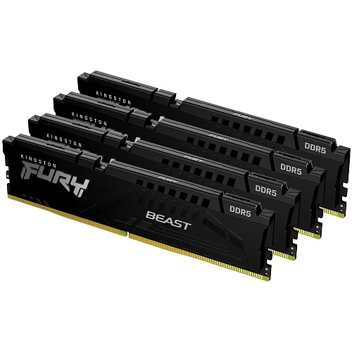 Модуль памяти DIMM 128Gb 4х32Gb DDR5 PC44800 5600MHz Kingston Fury Beast Black (KF556C40BBK4-128)