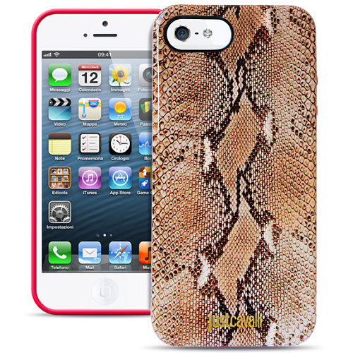 Чехол для iPhone 5 / iPhone 5S Just Cavalli "PYTHON", коричневый (JCIPC5PYTHON1)