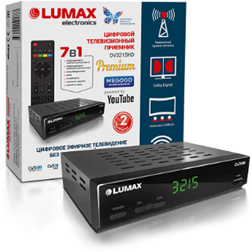 Ресивер Lumax DV-3215HD черный DVB-T2 УЦЕНКА