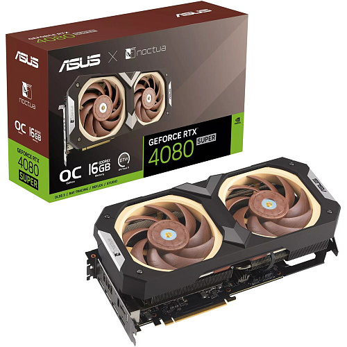 Видеокарта ASUS GeForce RTX 4080 Super 16384Mb, Noctua OC 16G (RTX4080S-O16G-Noctua) 1xHDMI, 3xDP, Ret