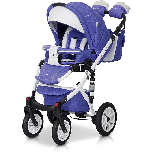 Коляска 2 в 1 Riko Bruno Ecco 19 фиолетовый-белый