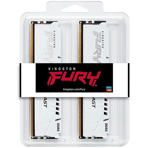 Модуль памяти DIMM 32Gb 2х16Gb DDR5 PC48000 6000MHz Kingston Fury Beast White EXPO (KF560C30BWEK2-32)