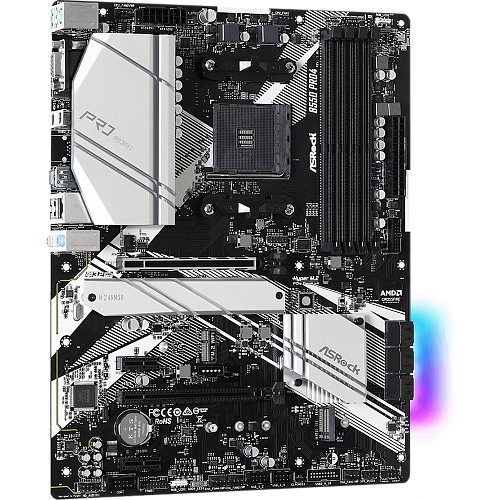 Материнская плата ASRock B550 Pro4 Socket-AM4 AMD B550 4xDDR4, 6xSATA3, RAID, 2xM.2, 2xPCI-E16x, 5xUSB3.2, 1xUSB3.2 Type C, D-Sub, HDMI, Glan, ATX Ret