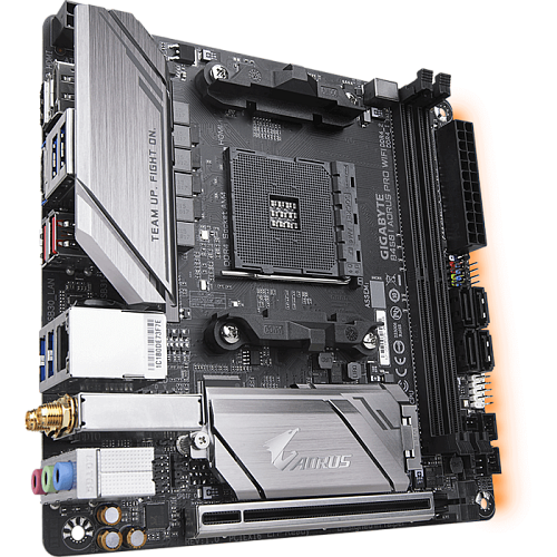 Материнская плата Gigabyte B450 I AORUS Pro WIFI Socket-AM4 AMD B450 2xDDR4, 4xSATA3, RAID, 1xM.2, 1xPCI-E16x, 6xUSB 3.1, DP, 2xHDMI, 802.11ac, Glan, Mini-ITX R… УЦЕНКА