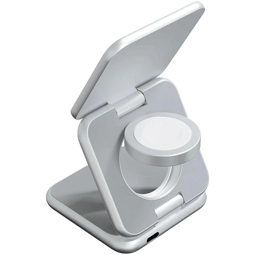 Беспроводная зарядная панель 3 в 1 Для IPhone, Apple Watch, Airpods Magssory Fold WCH023 22W Silver