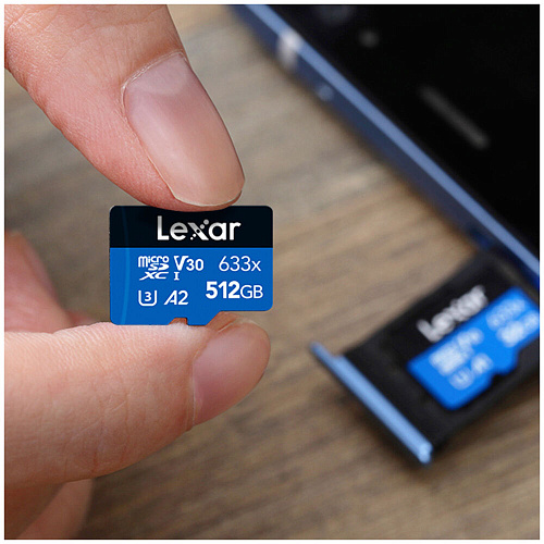 Карта памяти Micro SecureDigital 512Gb Lexar 633x SDXC class 10 (LSDMI512BB633A) + SD адаптер