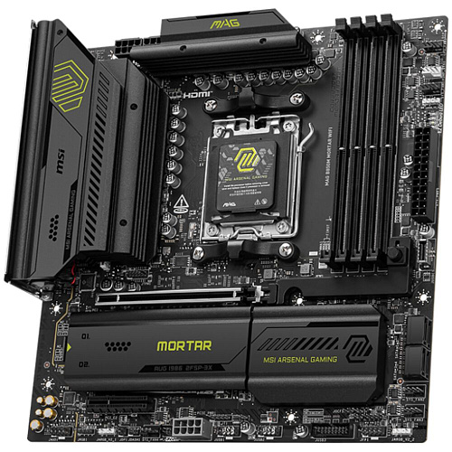 Материнская плата MSI MAG B850M Mortar WiFi Socket-AM5 AMD B850 4xDDR5, 6xSATA3, RAID, 3xM.2, 1xPCI-E16x, 7xUSB3.2, 2xUSB3.2 Type C, HDMI, WiFi, 2.5Glan, mATX Ret