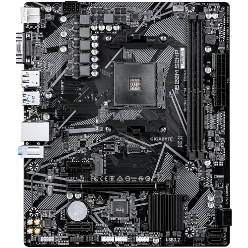 Материнская плата Gigabyte A520M S2HP Socket-AM4 AMD A520 2xDDR4, 4xSATA3, RAID, 1xM.2, 1xPCI-E 16x, 4xUSB 3.2, D-Sub, DP, HDMI, GLAN mATX Ret