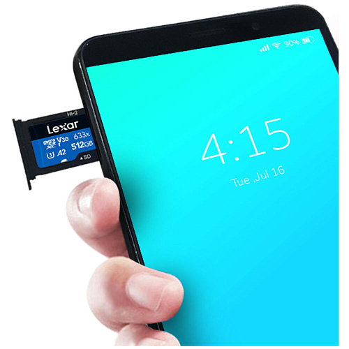 Карта памяти Micro SecureDigital 512Gb Lexar 633x SDXC class 10 (LSDMI512BB633A) + SD адаптер