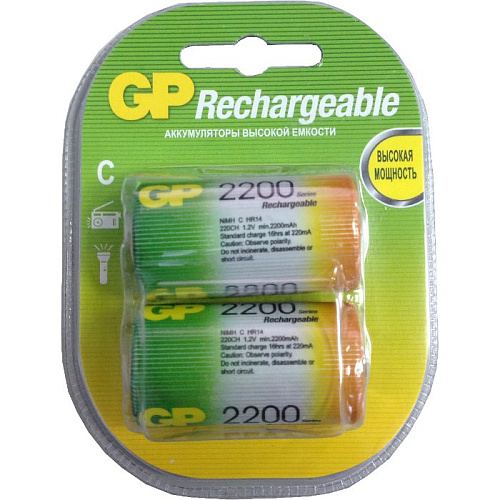 Аккумуляторы GP 220CH-CR2 2200mAh C (LR14) 2шт