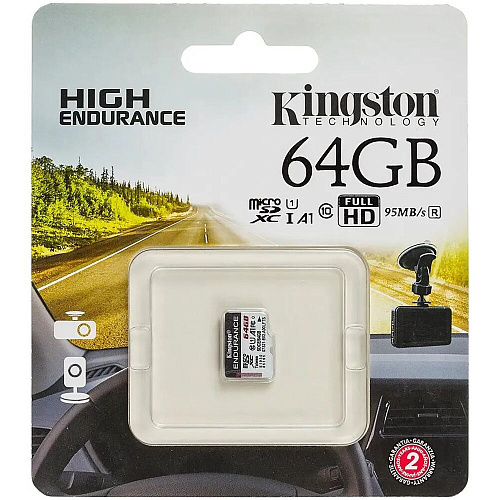 Карта памяти Micro SecureDigital 64Gb Kingston High Endurance SDXC class 10 UHS-I (SDCE/64GB)