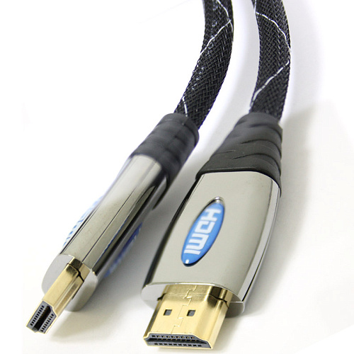Кабель HDMI-HDMI 1.8м металл, черный, зол.конт, экран