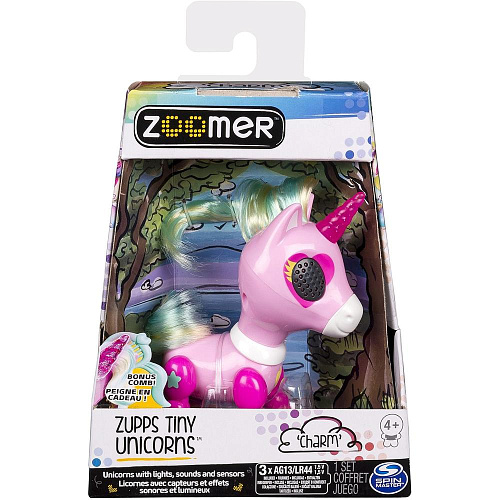 Интерактивная игрушка Spin Master Zoomer Счастливый единорог 6044201 Charm