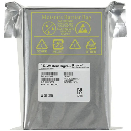 Внутренний жесткий диск 3,5" 12Tb WD (WUS721212BLE6L4 0B47063) 512Mb 7200rpm SATA3 Ultrastar DC HA340