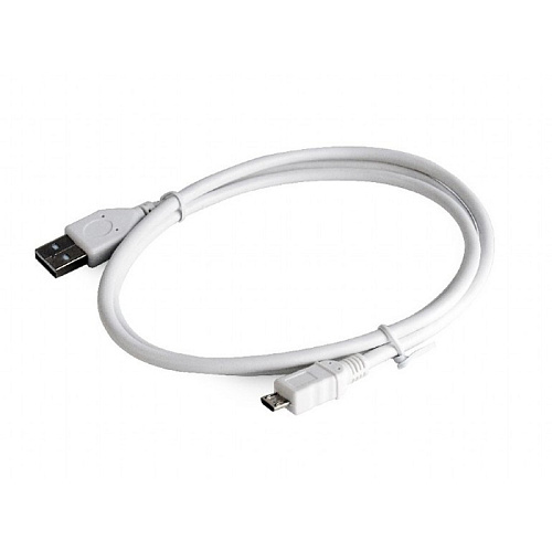 Кабель USB2.0 тип А(m)-microB(5P) 1м Cablexpert (CC-P-mUSB02W-1M) Platinum белый