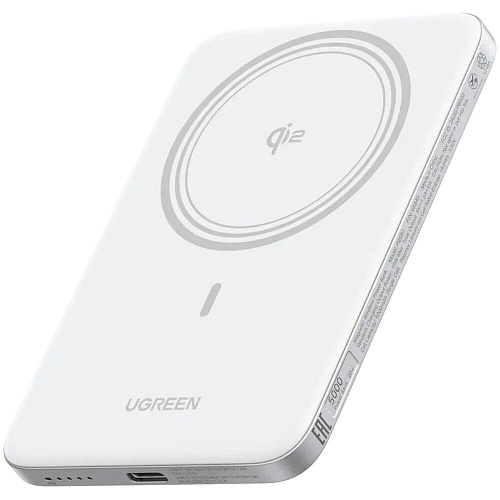 Внешний аккумулятор Ugreen PB580 (95931B) MagFlow Air Ultra-Slim Magnetic 5000mAh 15W White