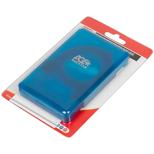 Корпус 2.5" AgeStar 3UBCP3 SATA, USB3.0 Blue