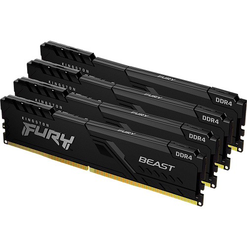Модуль памяти DIMM 64Gb 4х16Gb DDR4 PC28800 3600MHz Kingston Fury Beast Black (KF436C18BBK4/64)
