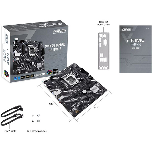 Материнская плата ASUS Prime H610M-E-CSM H610 Socket-1700 2xDDR5, 4xSATA3, 2xM.2, 1xPCI-E16x, 2xUSB3.2, D-Sub, DP, HDMI, Glan, mATX