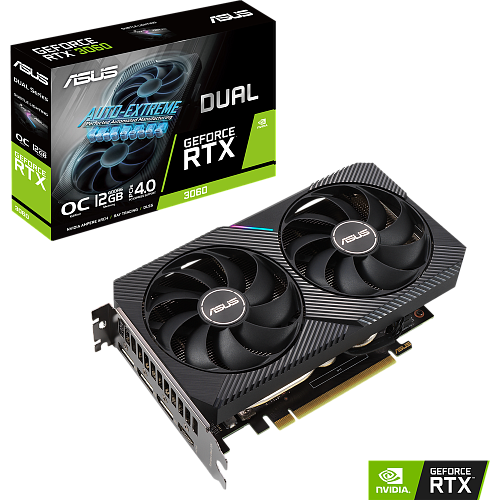 Видеокарта ASUS GeForce RTX 3060 12288Mb, Dual O12G-V2 LHR (Dual-RTX3060-O12G-V2) 1xHDMI, 3xDP, Ret
