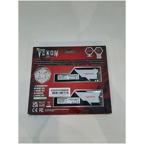 Модуль памяти DIMM 32Gb 2х16Gb DDR5 PC54400 6800MHz Patriot Memory Venom Black (PVV532G680C34K) УЦЕНКА
