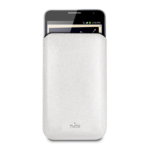 Чехол для Samsung Galaxy Note N7000 PURO Slim Essential Case (эко-кожа, белый)