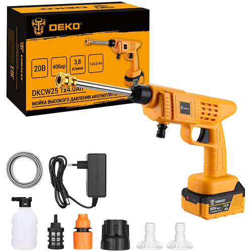 Мойка высокого давления Deko DKCW25, 40 бар, 1x4.0Ач 063-4490