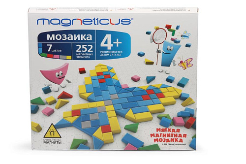Магнитная мозаика Magneticus MM-250 252 элемента, 7 цветов, 20 этюдов